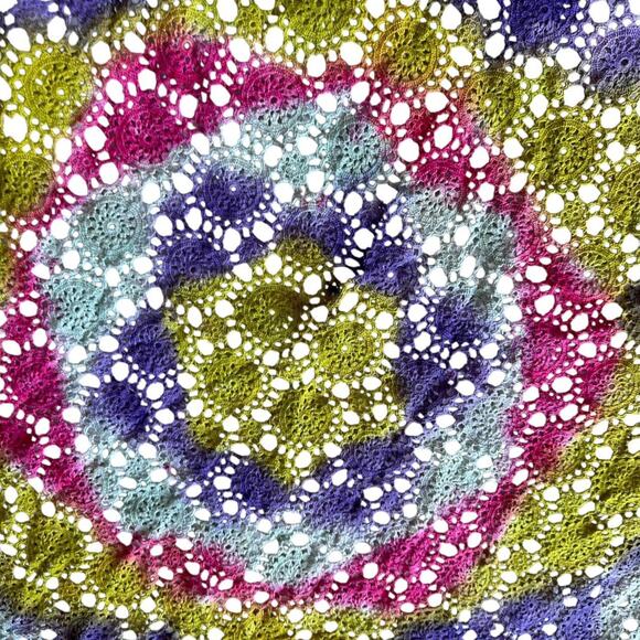 Upcycled Tie Dye Vintage Crochet Cotton Lace - Picture 6 of 6